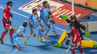 भारतीय हॉकी टीम ने कनाडा को दी शिकस्त। फोटो- PTI