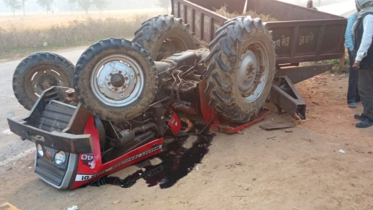 tractor overturns after being hit by a speeding truck killing uncle and nephew four injured