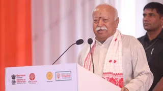 नागपुर में आरएसएस प्रमुख मोहन भागवत।