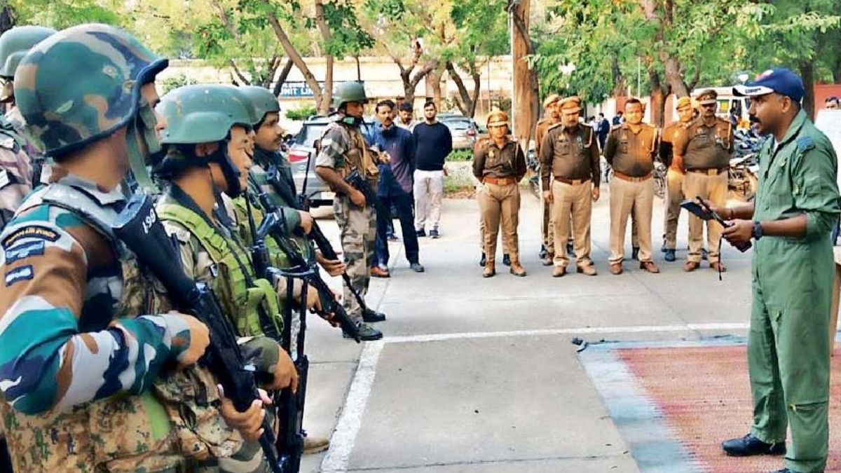 mock drill conducted at agra air force base two terrorists apprehended