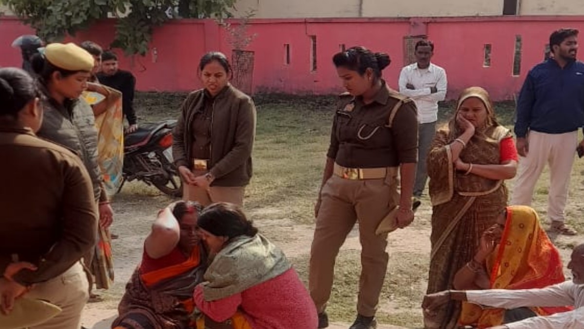 bhadohi accident car crash while saving cow kills two injures four