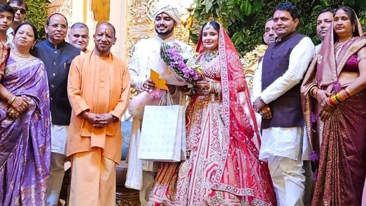 cm yogi attends wedding in ghaziabad bjp leaders sons marriage