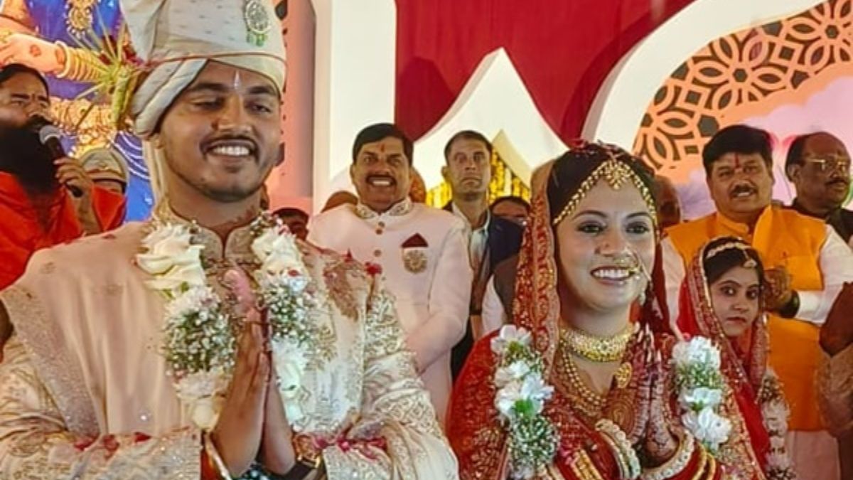 madhya pradesh cm mohan yadav son wedding mass marriage of 21 couples