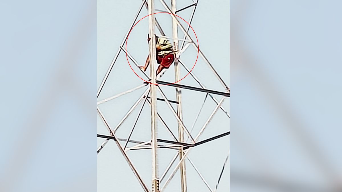 man climbs electric tower in hardoi after wife leaves police called