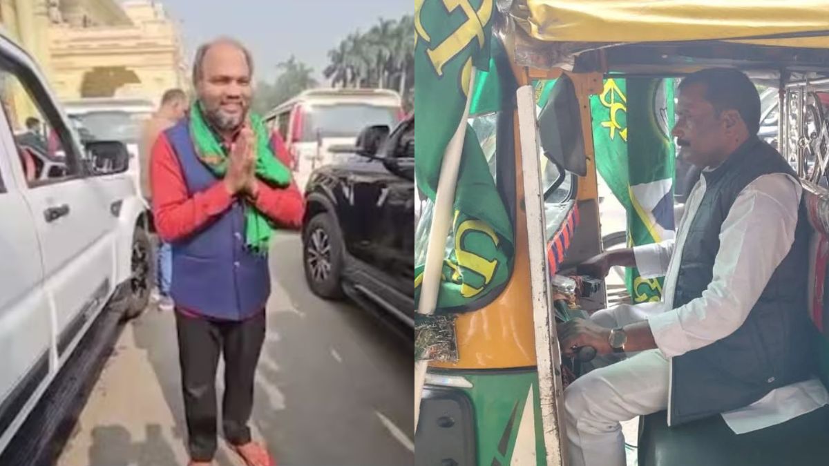 bihar vidhan sabha live mla ajay dangi arrives by auto and gautam rishi in slippers