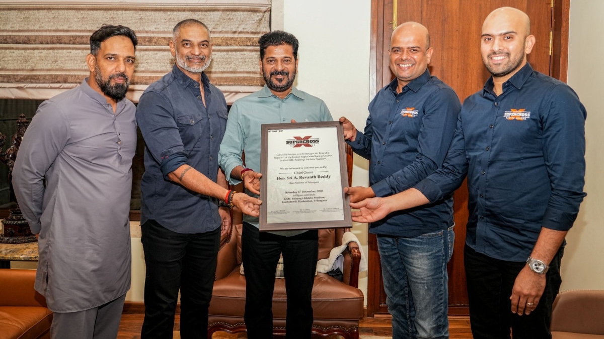 indian supercross racing league round 2 chief minister revanth reddy released poster