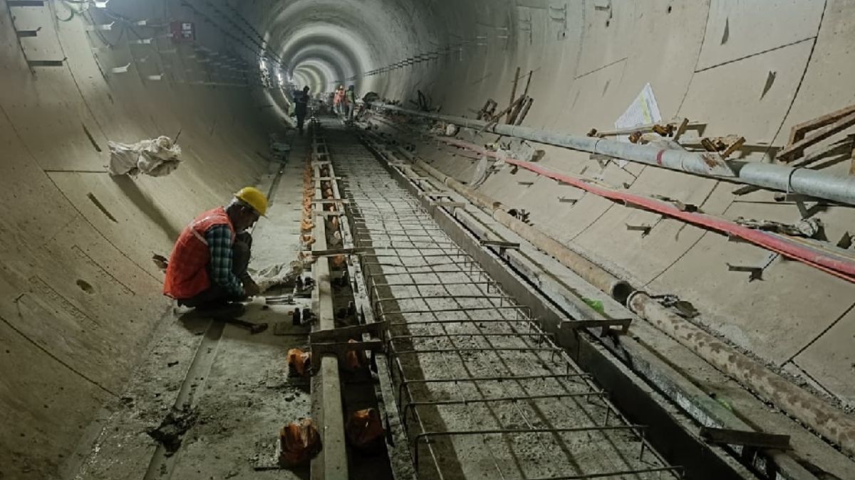 kanpur metro begins track laying in central station tunnel