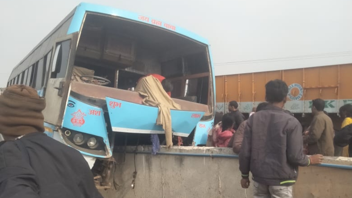 nalanda bus accident one dead several injured in wedding procession crash