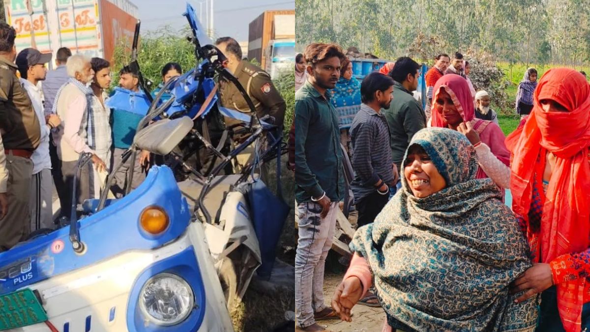 moradabad accident six dead mourning grips village