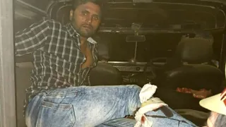 मथुरा में मुठभेड़ में दबोचा गया इनामी बदमाश। फोटो: जागरण