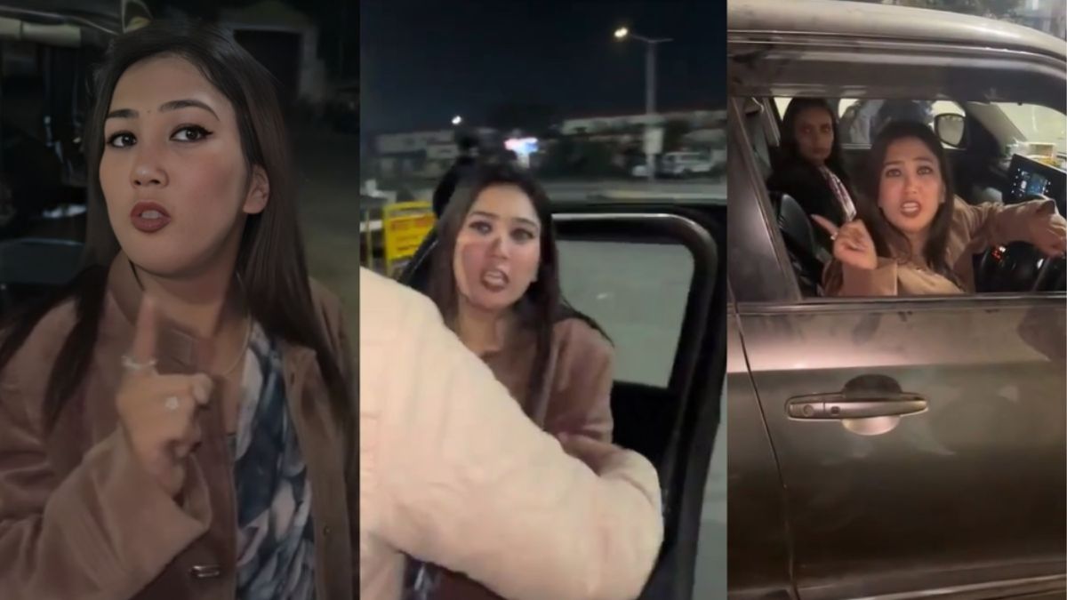 video of young woman driving a car created a high voltage drama during checking at a checkpoint in jalandhar