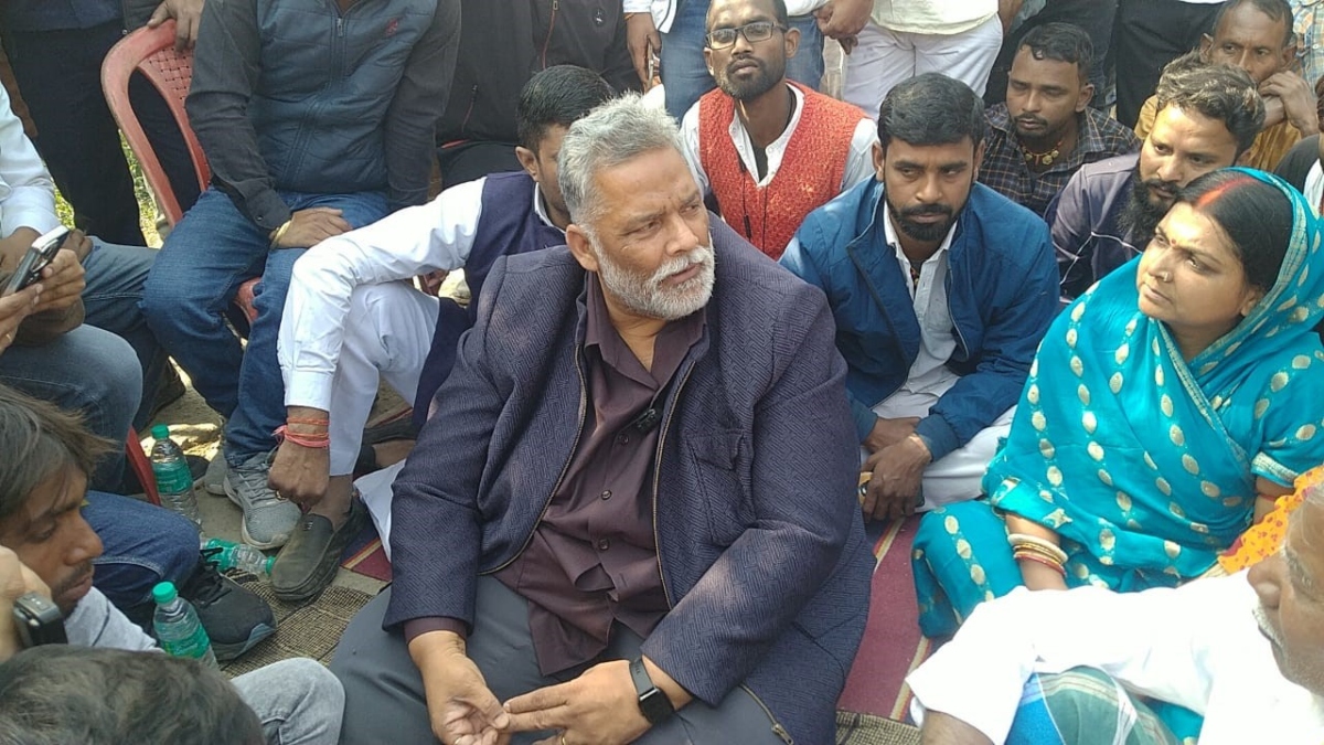 pappu yadav protests encroachment removal i will stand before bulldozer