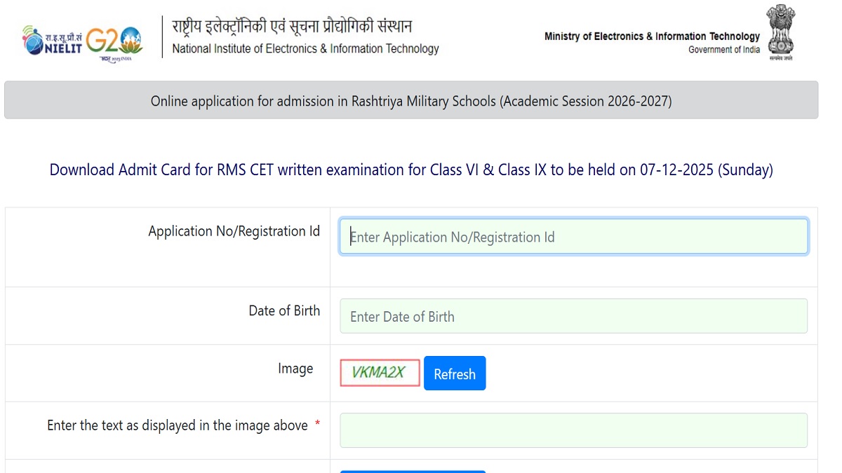 rms admit card 2025 admit card for rashtriya military school common entrance test released download from the direct link given here