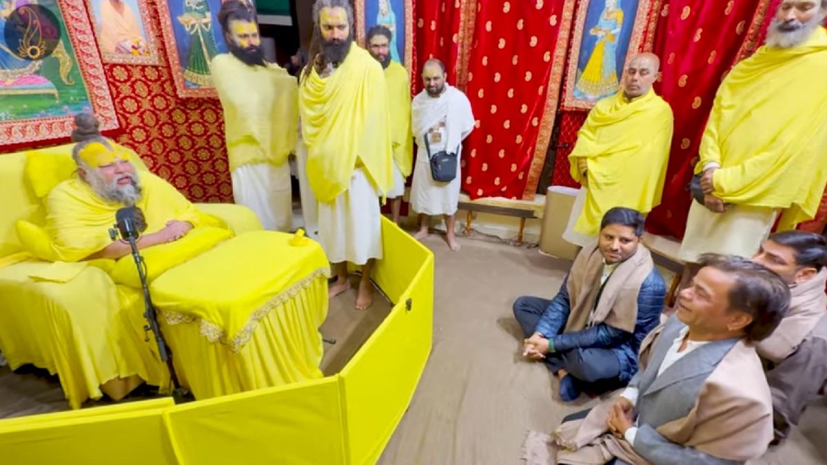 film actor raj pal yadav met to sant premanand