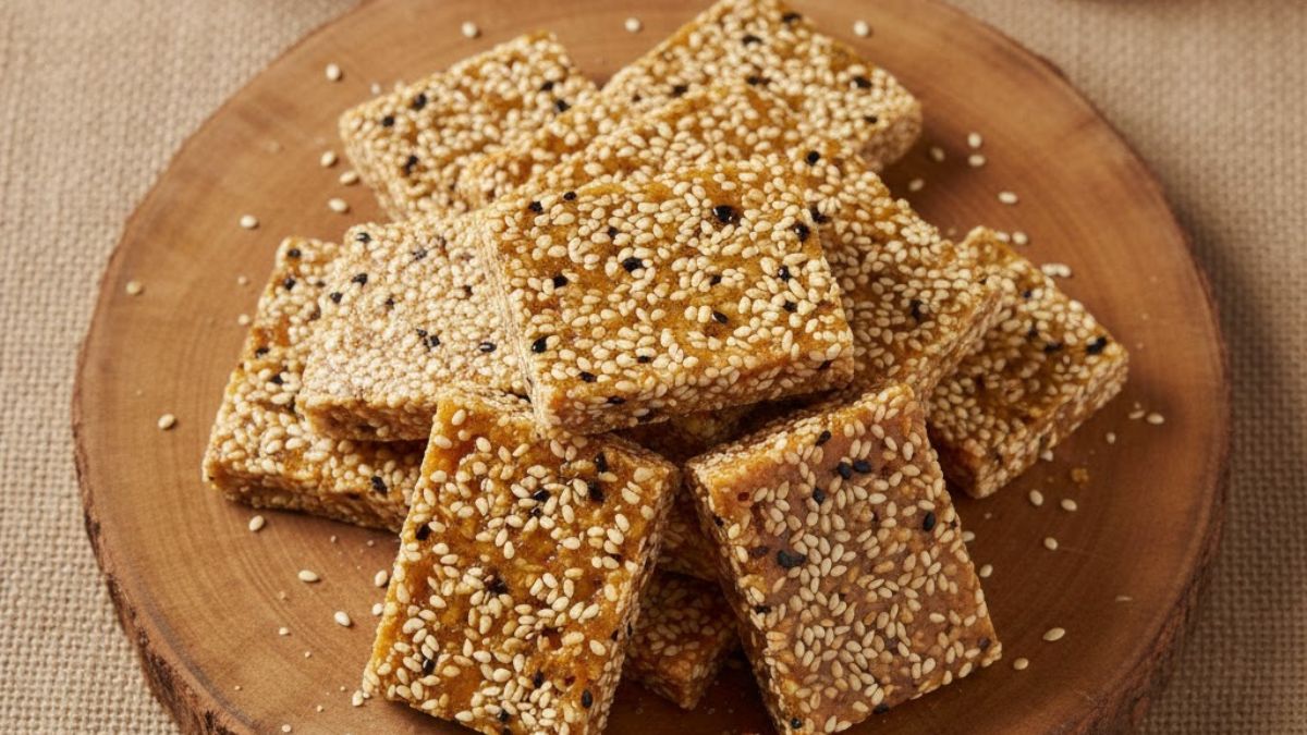 the crispiest til gud ki chikki recipe easy sesame jaggery brittle at home