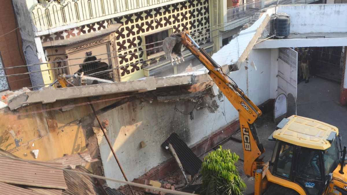 yogi bulldozer demolishes illegal halls linked to azam khan tauqeer in bareilly