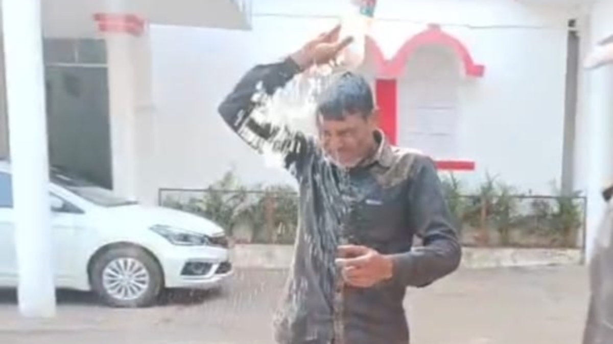 a young man attempted selfimmolation at the katni collectorate premises pouring petrol on himself causing widespread panic