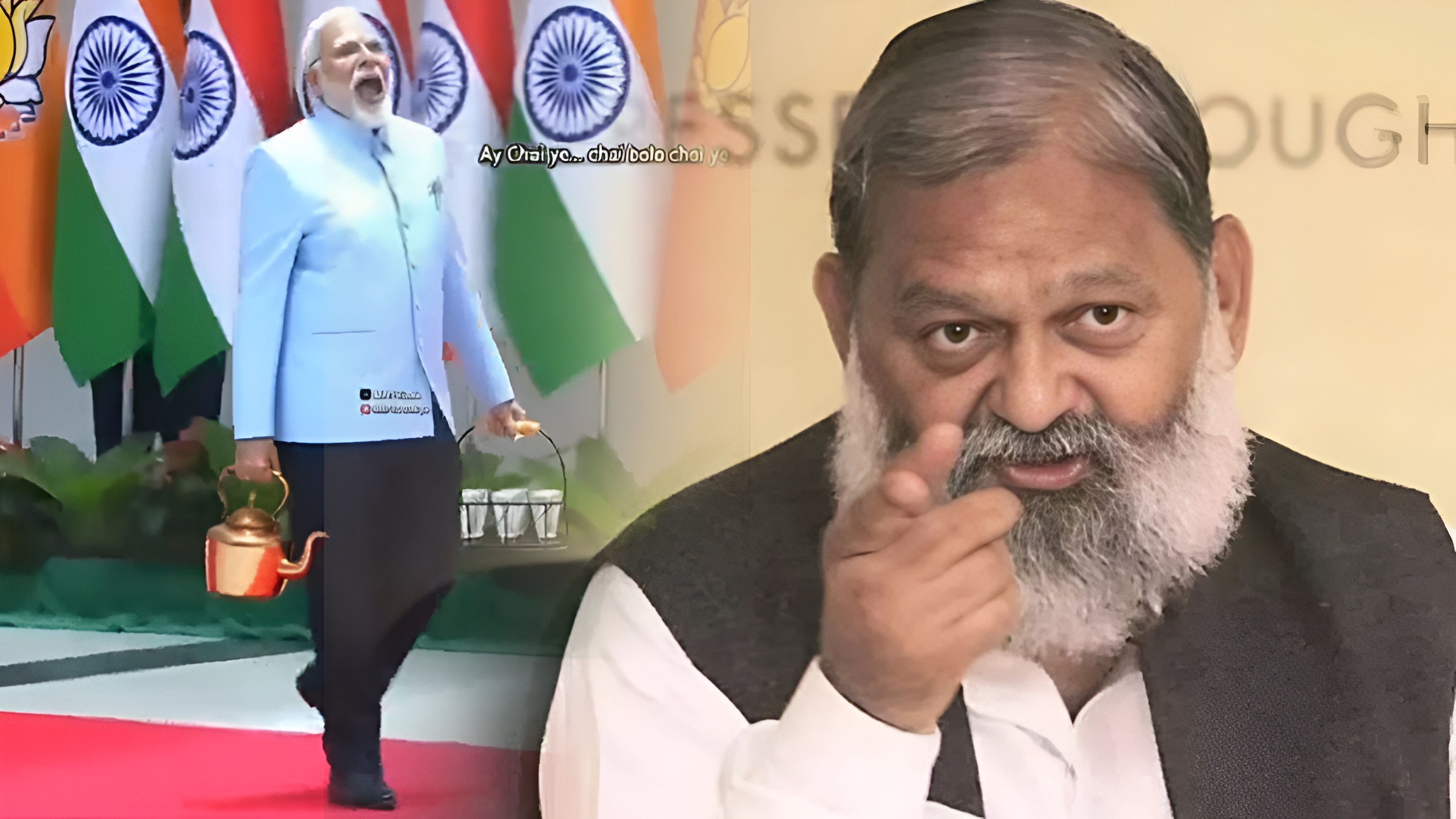 anil vij slams congress over pm modi chai ai video