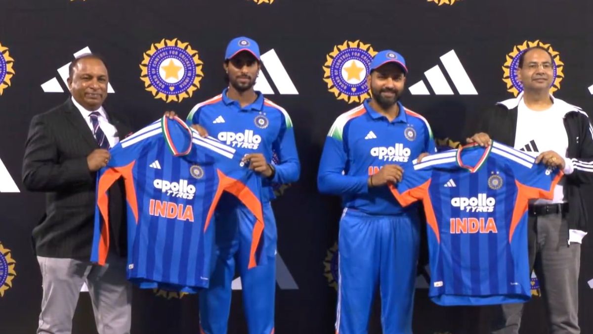 rohit sharma ad tilak varma unveils india new jersey for 2026 t20 world cup