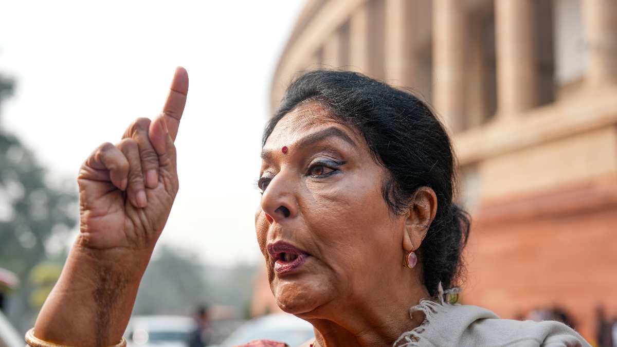 congress mp renuka chowdhury barks in parliament amid dog controversy row video viral
