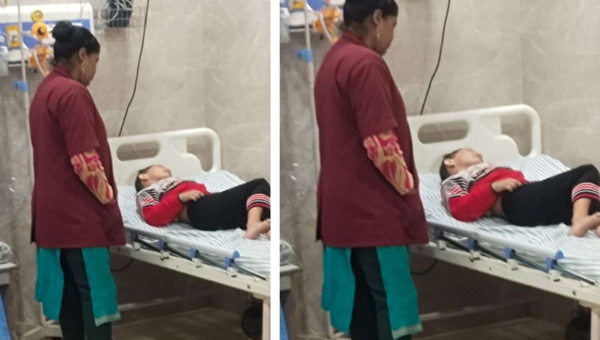 gorakhpur 8 year old falls from mall critical condition