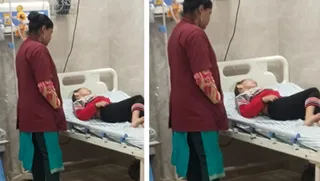 अस्पताल में भर्ती फूड कोर्ट से गिरा बच्चा - सौ. इंटरनेट मीडिया