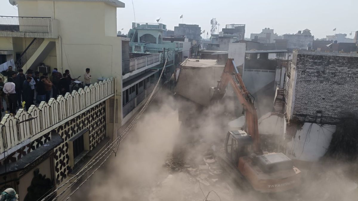 bulldozers roar for the second day against illegal constructions belonging to azam khan associates in bareilly