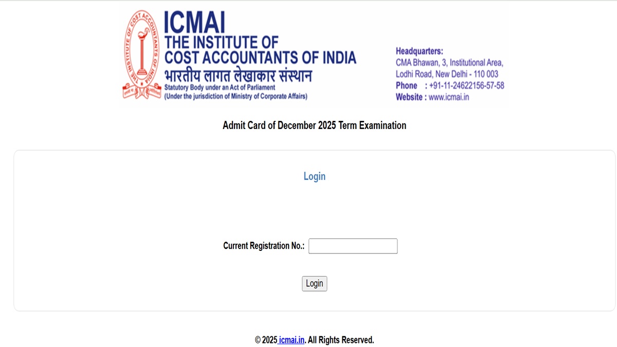 cma admit card 2025 out icmai december session exam admit card released and candidate can download the admit card with these steps