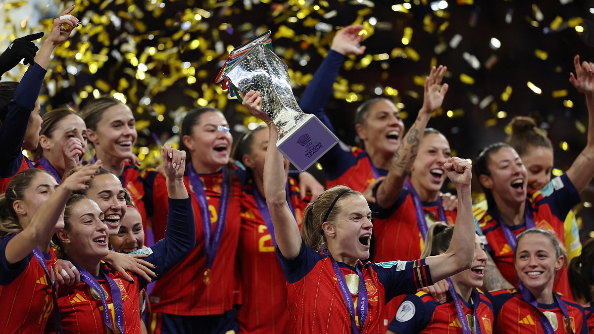 spain defends women nations league title after beating germany