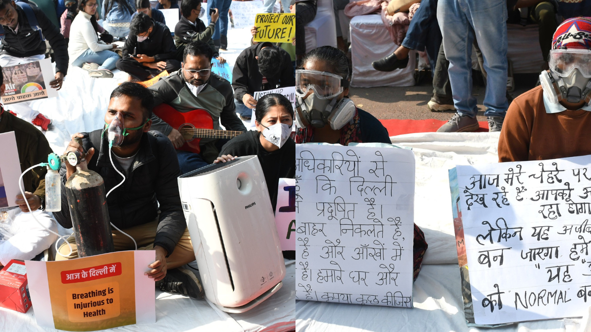 delhi air pollution protest youth question government policies
