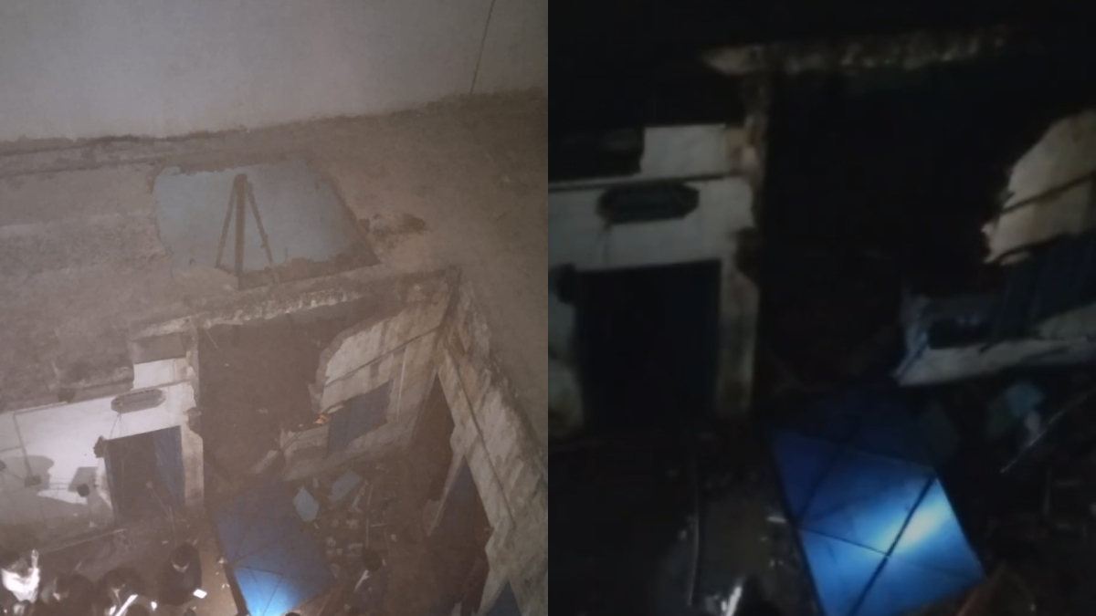 ghaziabad firecracker explosion man injured roof collapses