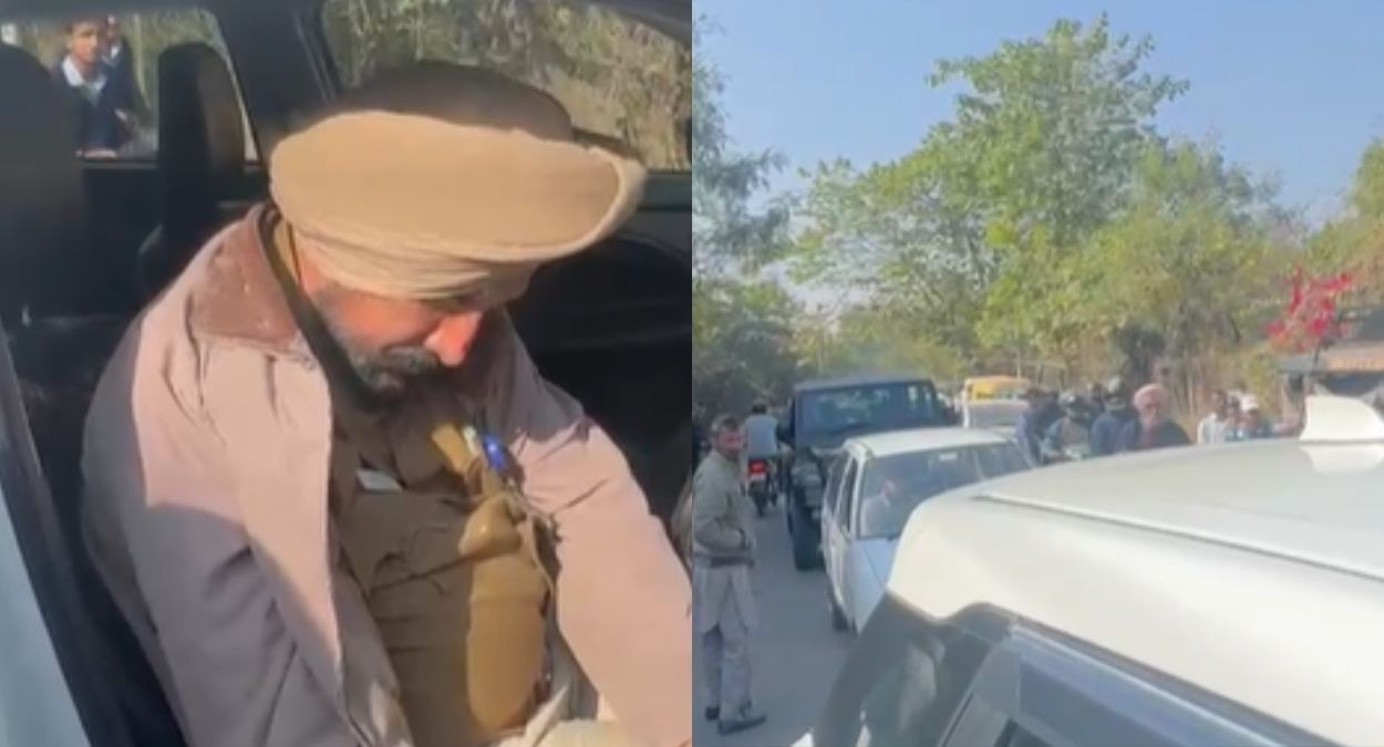 drunk asi daljeet singh creates havoc on cambwala road chandigarh dozens of vehicles were hit car collided with a school bus