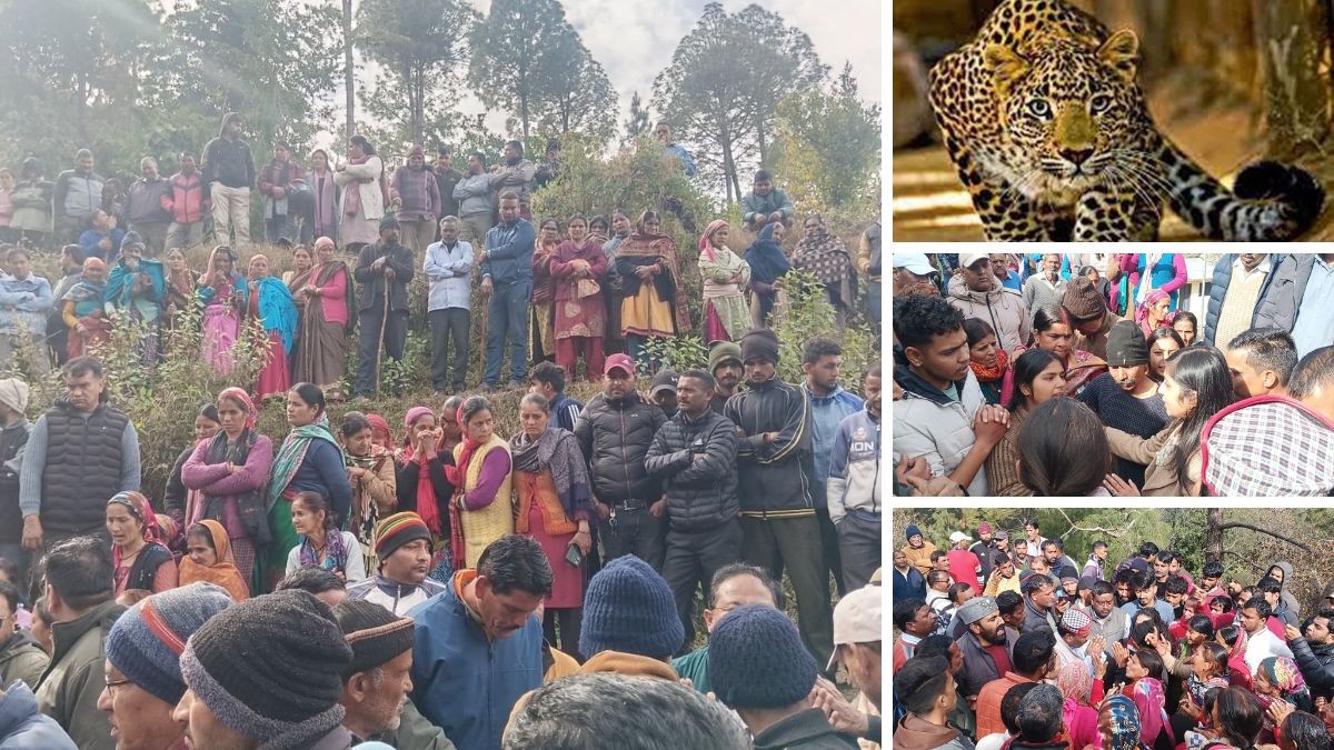 leopard killed villager public hostage forest department employees at pauri