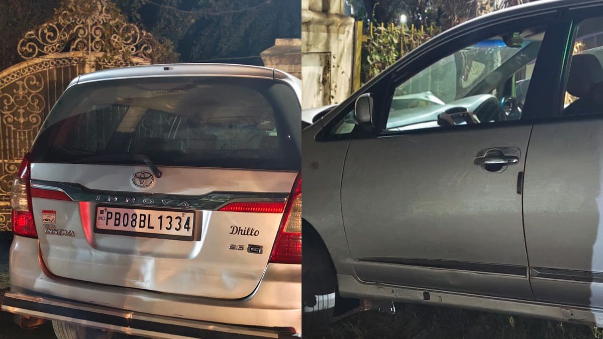 speeding wreaks havoc in kapurthala innova car rams into dc residence driver had hit another vehicle on the way and fled