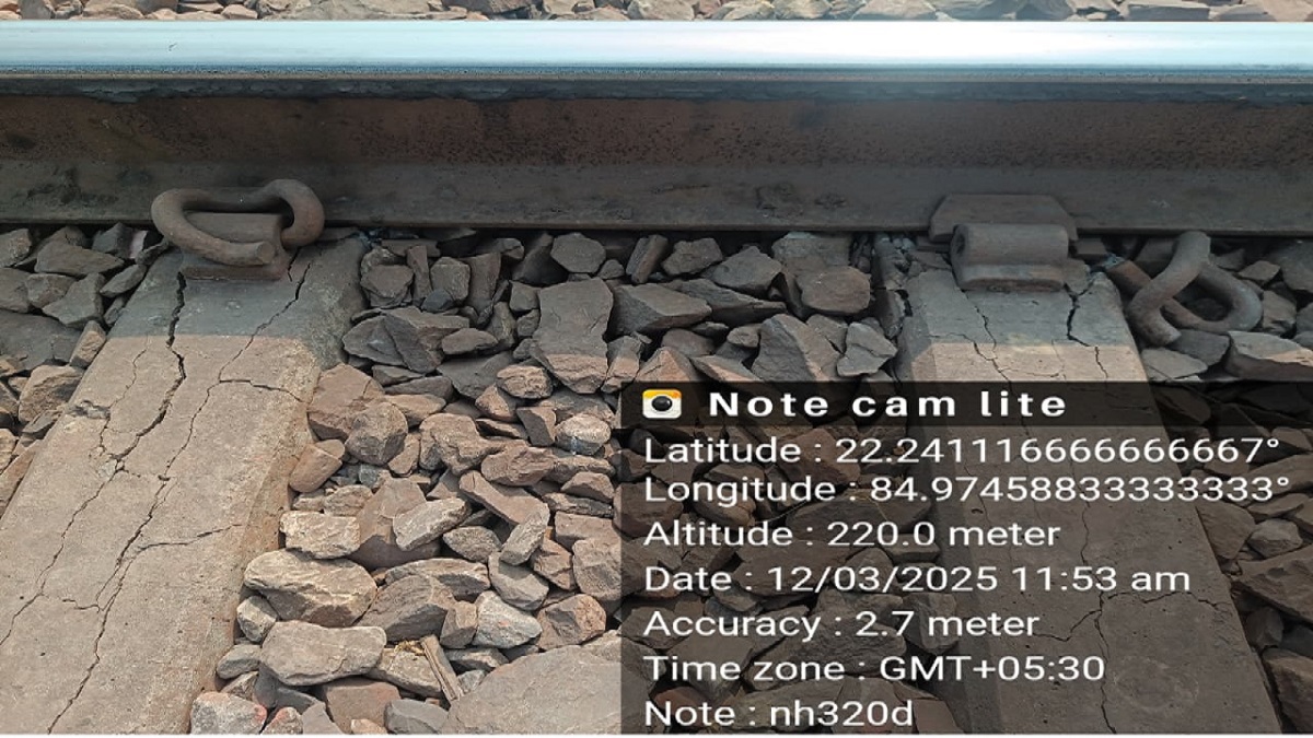 ranchirourkela rail route broken sleepers track issues in chakradharpur
