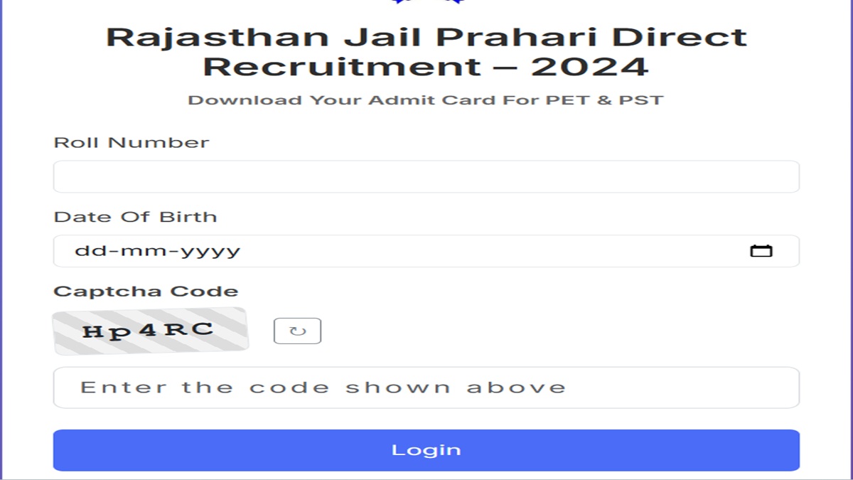 rajasthan jail prahari admit card 2025 released for pet and pst and exam will be start on this date