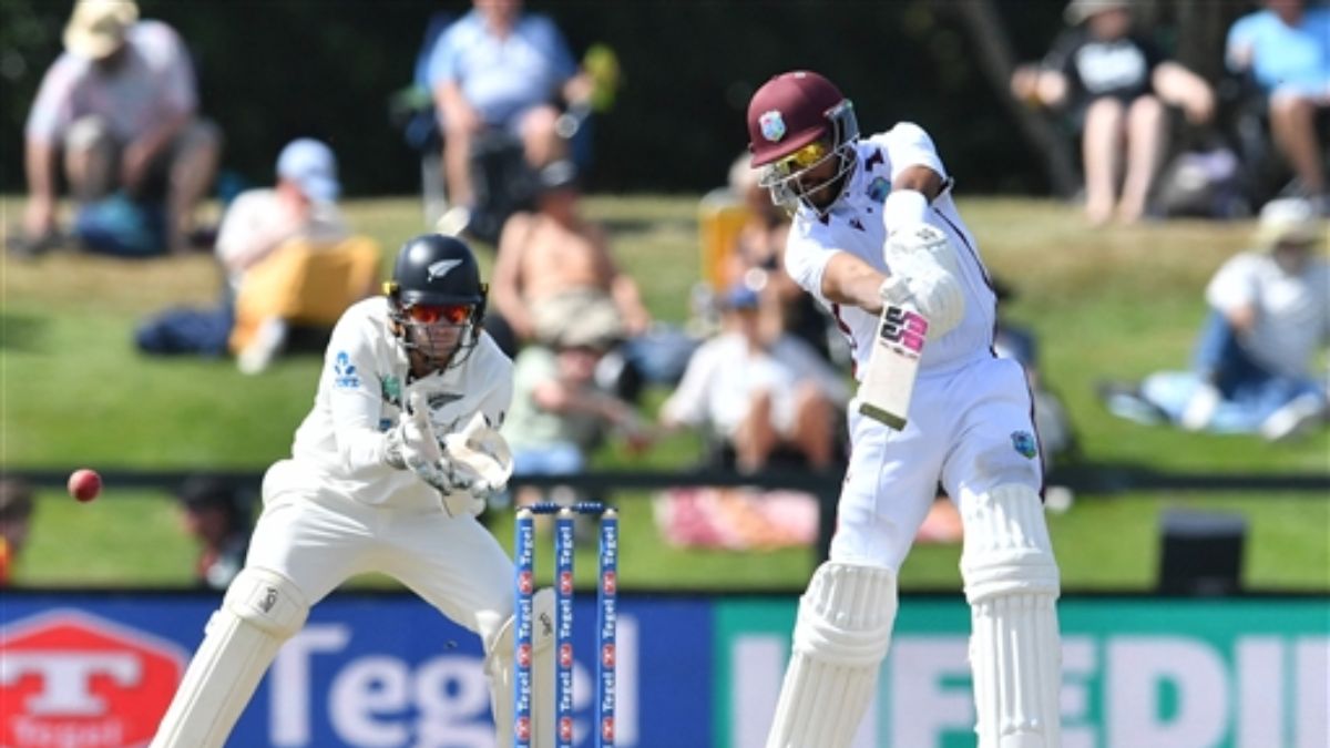 nz vs wi 1st test day 4 report shai hope justin greaves