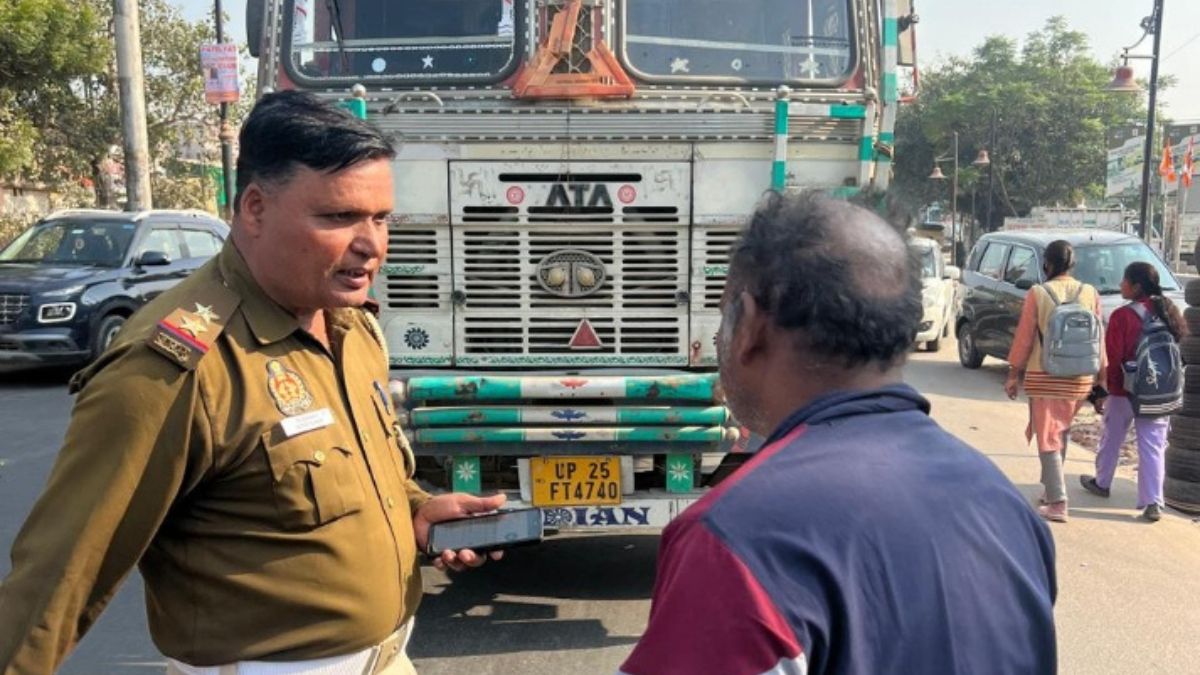 bareilly traffic police seizes 10 trucks tractors trailers after fatal no entry zone violation 25 vehicles challaned
