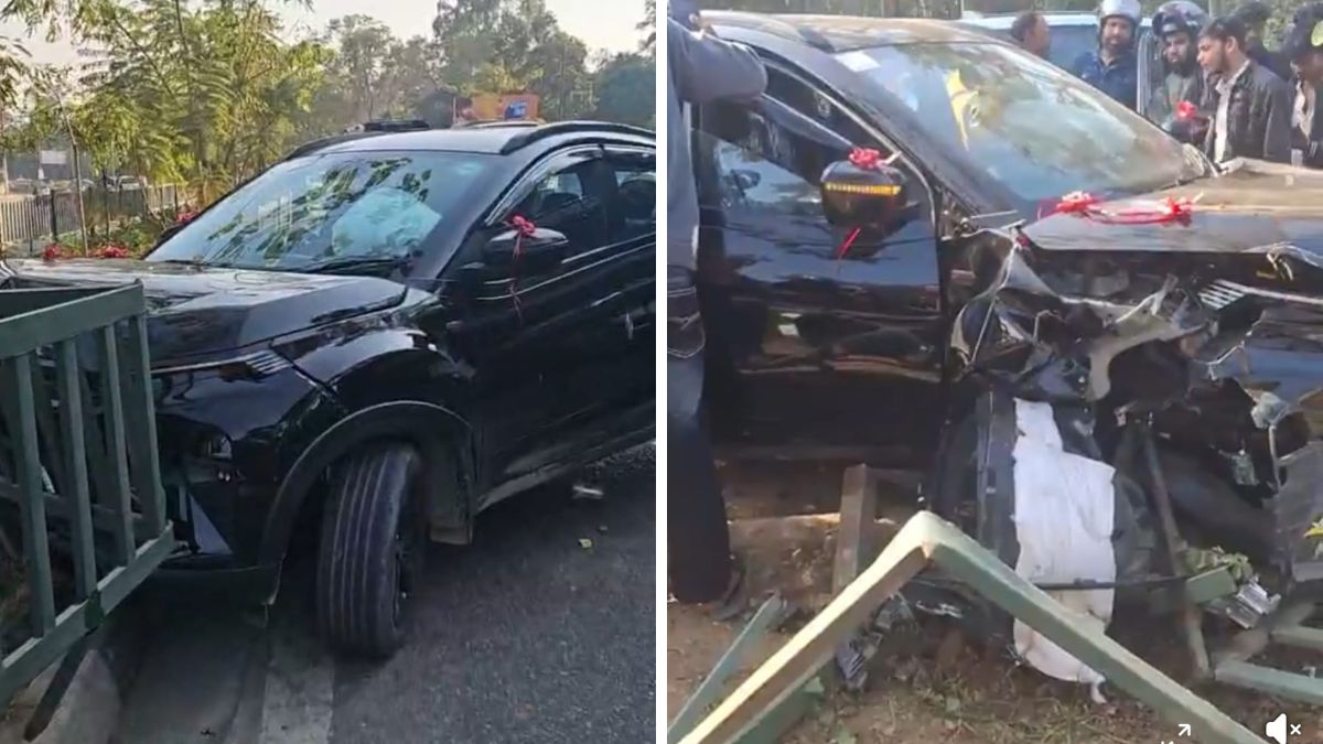 driver drove new car over the railing while traveling to mussoorie both balloons opened