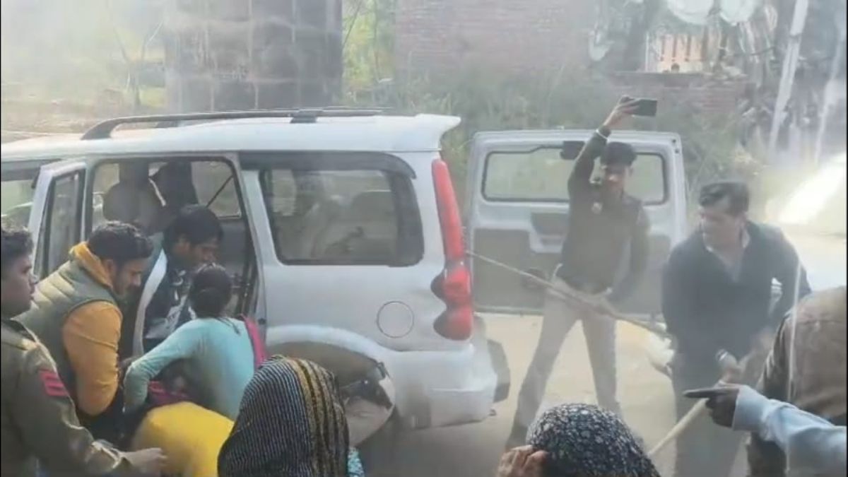 nuh clash villagers thwart delhi police attempt to arrest car theft suspect