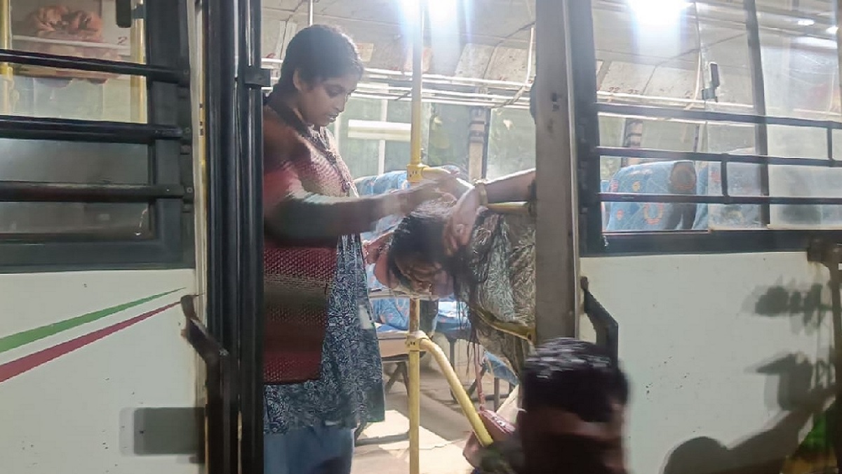 drunk woman causes ruckus on bus in dumka driver takes bus to police station