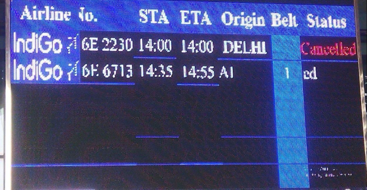 delhi flight cancelled from kanpur chakeri airport bengaluru and mumbai flights departed today dec 6