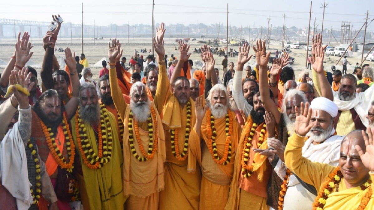 magh mela 2026 prayagraj tent city setup begins and land allotment to acharya bada with bhoomi pujan