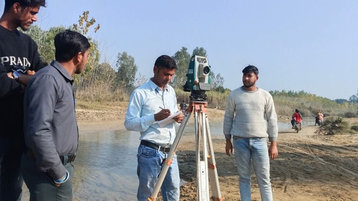 pahada river bridge construction survey team arrives in bijnor