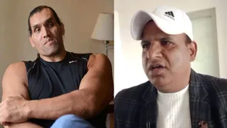 दिलीप सिंह राणा उर्फ ग्रेट खली और पूर्व एनएसजी कमांडो वीरेंद्र सिंह।