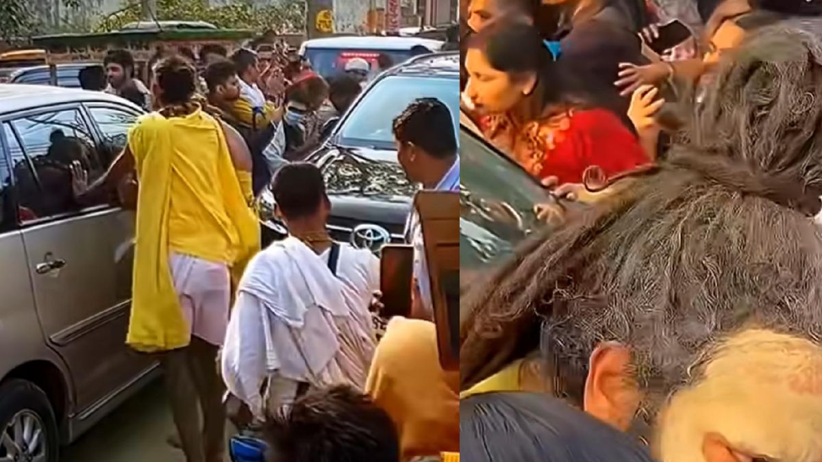 saint premanand shri radha kelikunj to girirajji parikarma stuck in a traffic jam