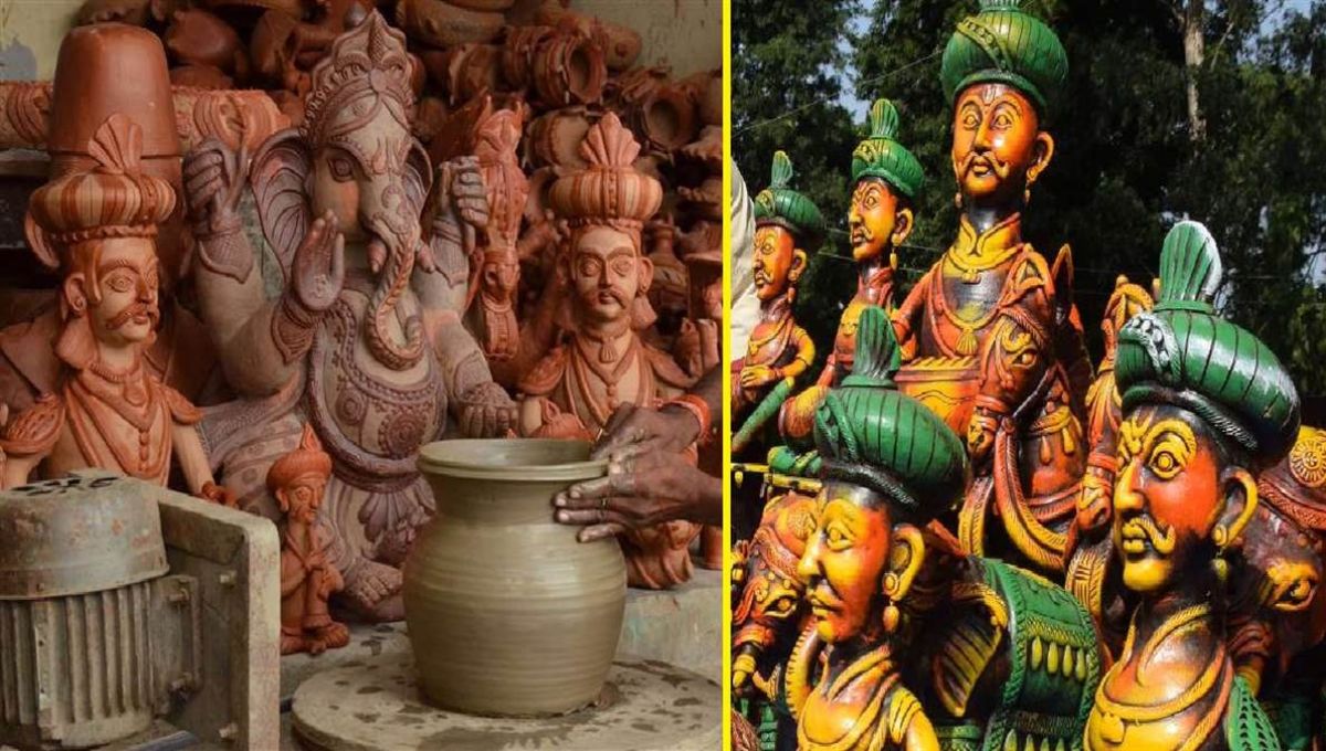 terracotta elephants horses to adorn mysore parks odop boosts business