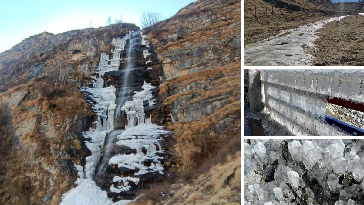 waterfalls have started freezing in border areas of chamoli including niti valley auli badrinath