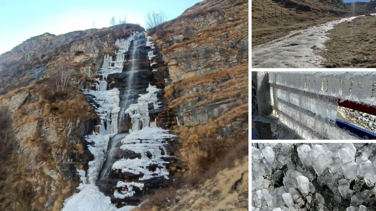 इन दिनों चमोली में पड़ रही कड़ाके की ठंड, तापमान गिर रहा -10 डिग्री तक; देखें जमे हुए नदी-झरने की तस्वीरें