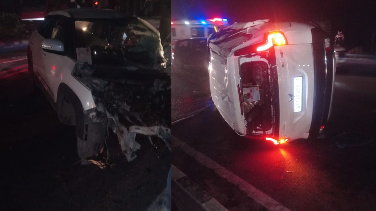 hapur accident two dead in delhilucknow highway collision